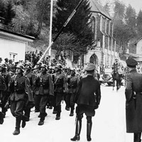 Nazis marching into Austria during the Anchluss in 1938